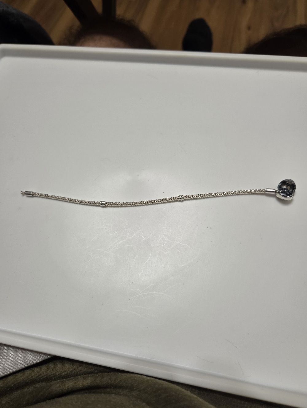 Authentic Pandora Heart Clasp Studded Chain Bracelet - Picture 4 of 4
